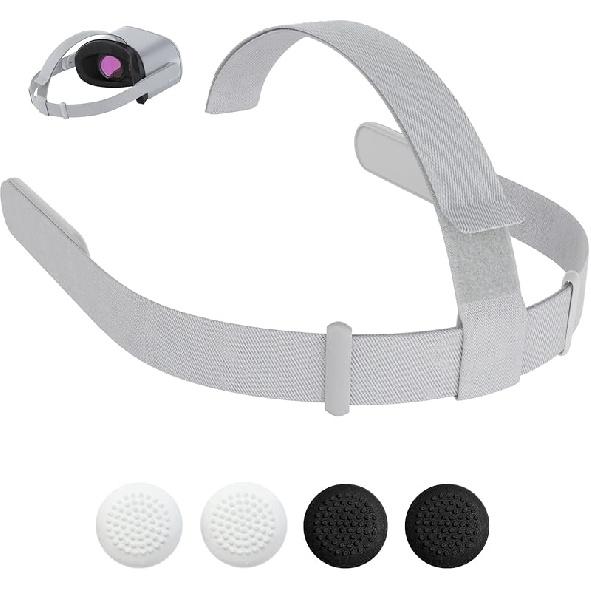 Original Head Strap for 0culus Quest 2 Headset, TanReginal Replacement HeadStrap Compatible with Met-a Quest 2 Headstrap with 4 Pcs Controller Thumb Q2-HeadStrap (Light Gray)