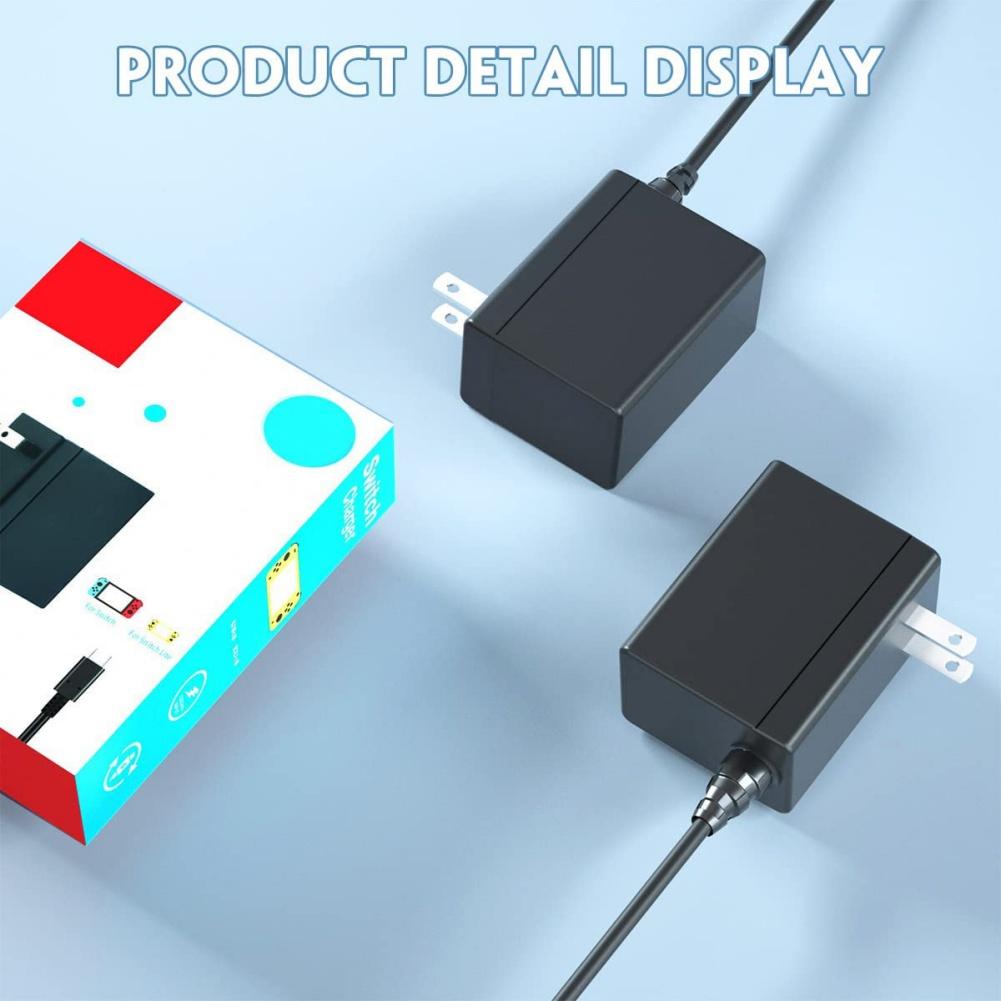 Caricabatterie YiLBX per Switch, Adattatore AC Portatile 15V/2.6A Caricabatterie a Ricarica Rapida Alimentatore per Switch e Switch Lite
