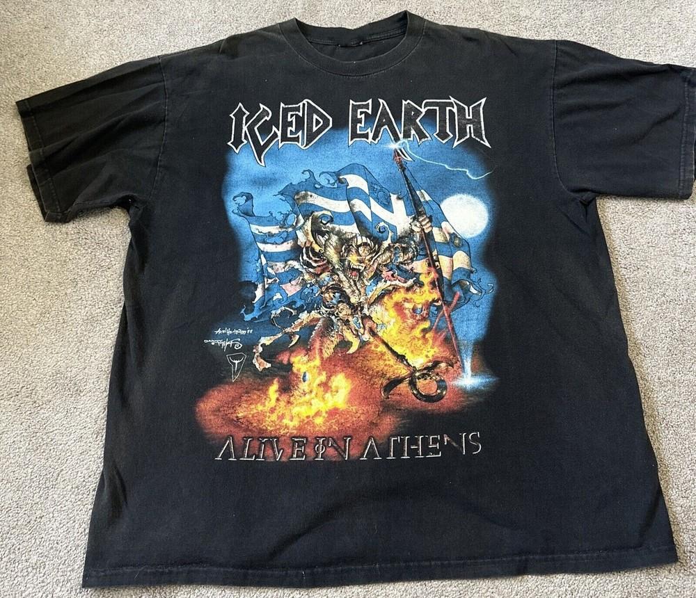 Vintage Iced Earth Shirt 1999 Alive In Athens Tour Live Us623 Unisex T-Shirt XXXXL