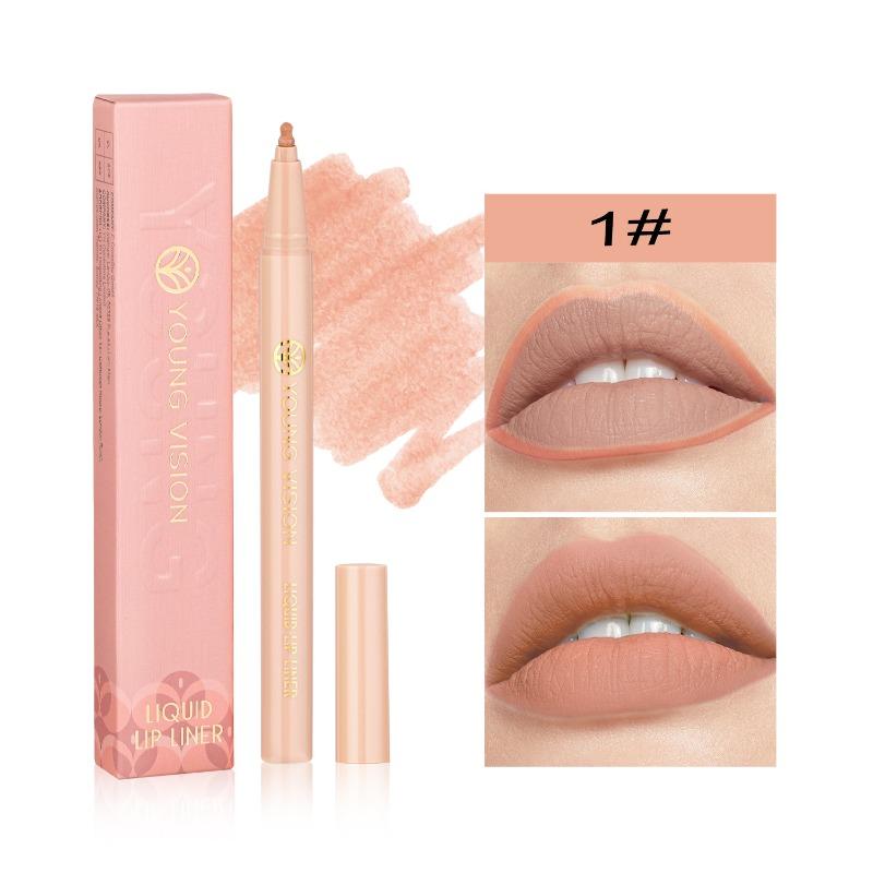 YOUNG VISION Matte Liquid Lip Liner Sponge Gourd Head Matte Nude Waterproof Lip Glaze Lippenstiftstift
