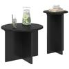 Side Table Set 2 pcs Black Oak Wood Based Material
