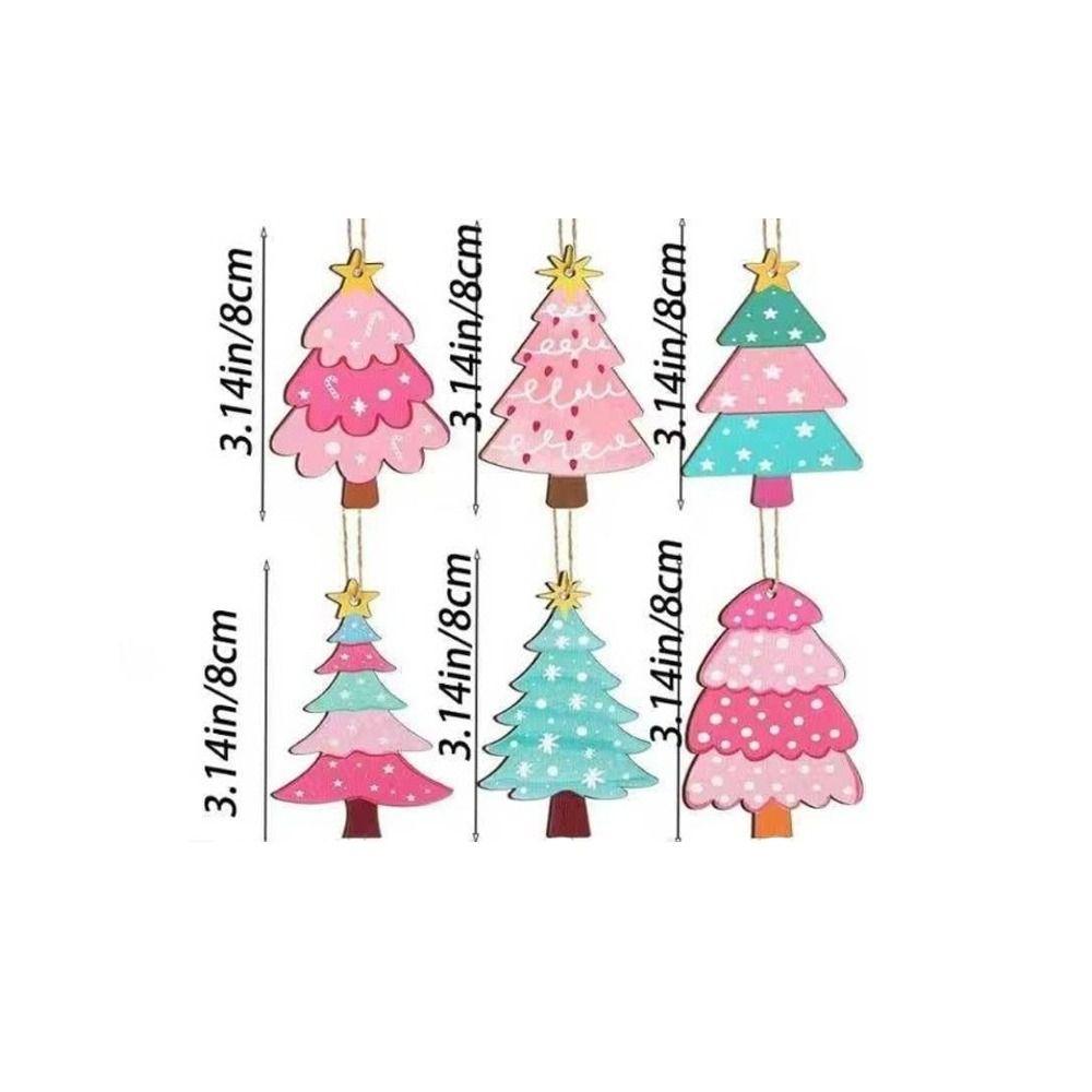 24pcs/set Fashion Colorful Christmas Tree Ornament Handmade DIY Merry Christmas Present Happy New Year Xmas Hanging Tags