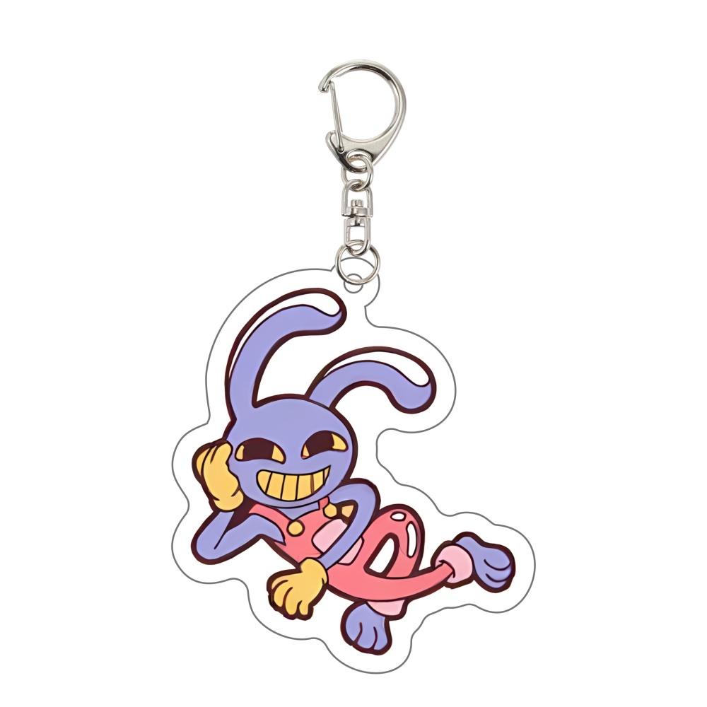 Anime Freak Circus Keychain Pomni Jax Ragatha Kinger Gangle Zooble Caine Chibi Acrylic Keyring Pendant Bag Charm Figure Key