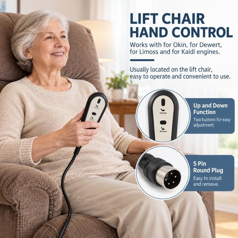 5 Pin Power Recliner Controller Rugged Remote Handset Controller Hand Controller Replacement