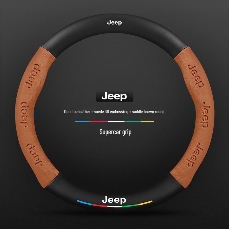 Jeep Steering Wheel Cover for Compass, Renegade, Cherokee, Wrangler, Commander, Gladiator