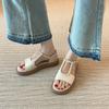 Spot~ Flat-bottomed comfortable sandals for women's summer new outer wear with skirts, beautiful and versatile Roman shoes for women