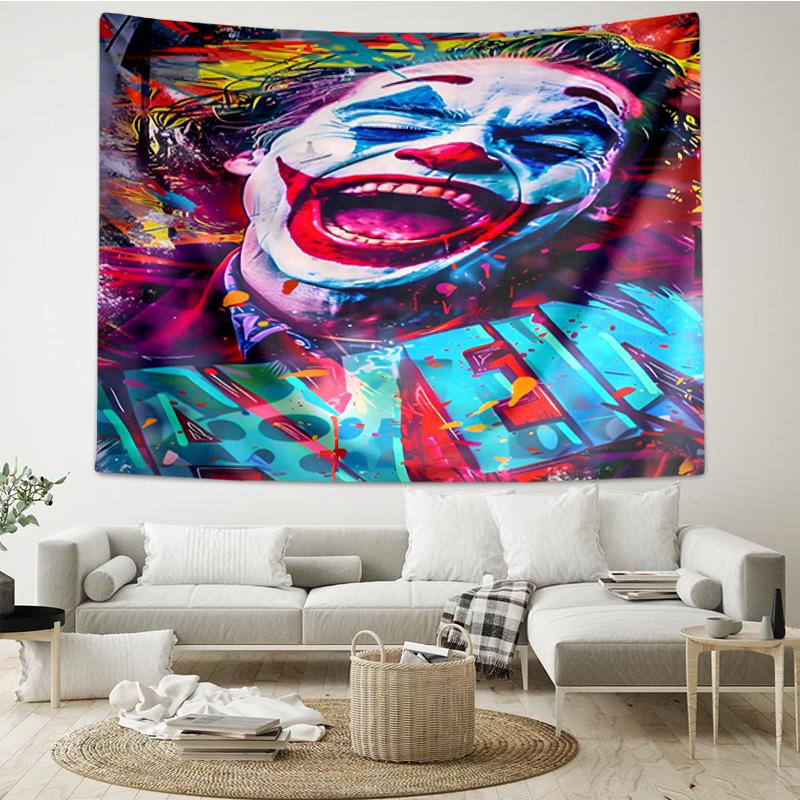 clown's Dark Portrait Tapestry, Unique Design Tapestry, Wall Decor for Bedroom,Livingroom, Playroom,Heartwarming Fan Holiday Gifts