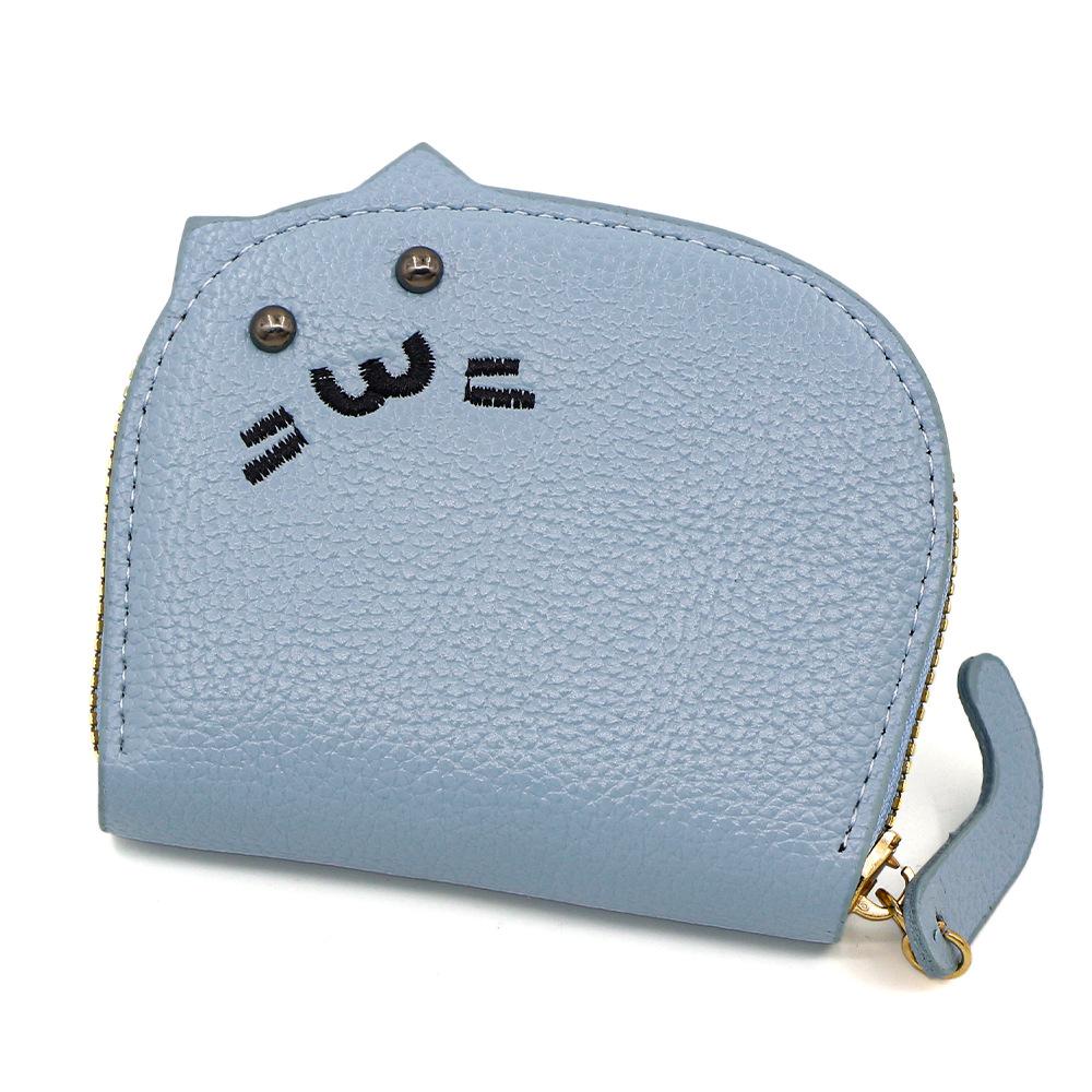 Cute Cat Wallet for Women Small Cartoon Coin Purse Multi Card Holder Kawaii Zipper Pocket Money Bag Fashion Accessories