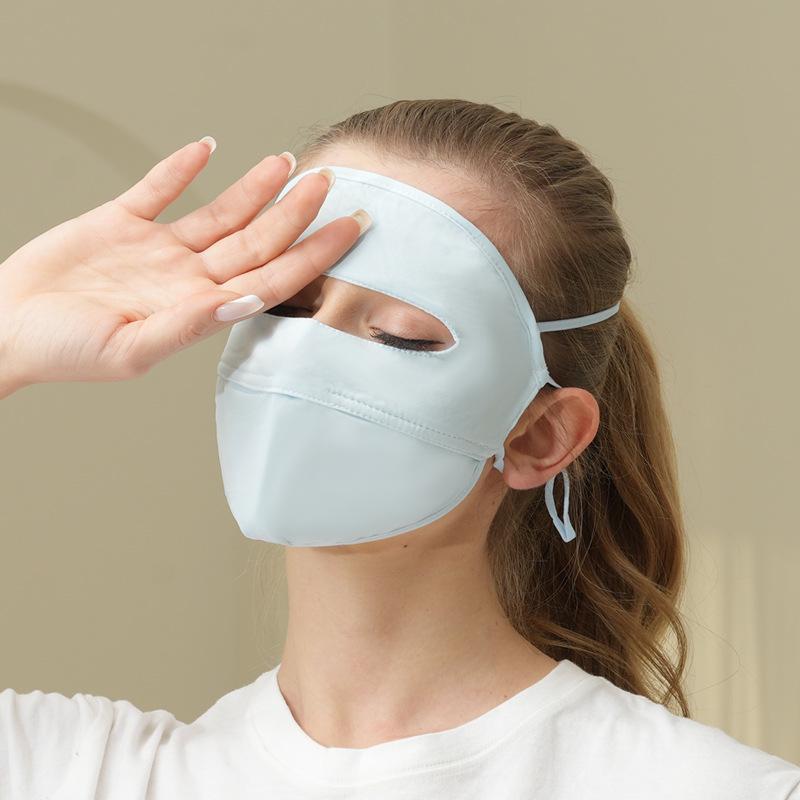 Atmungsaktive UV-Schutz Eisseide Gesichtsmaske für Sommer Radfahren und Autofahren