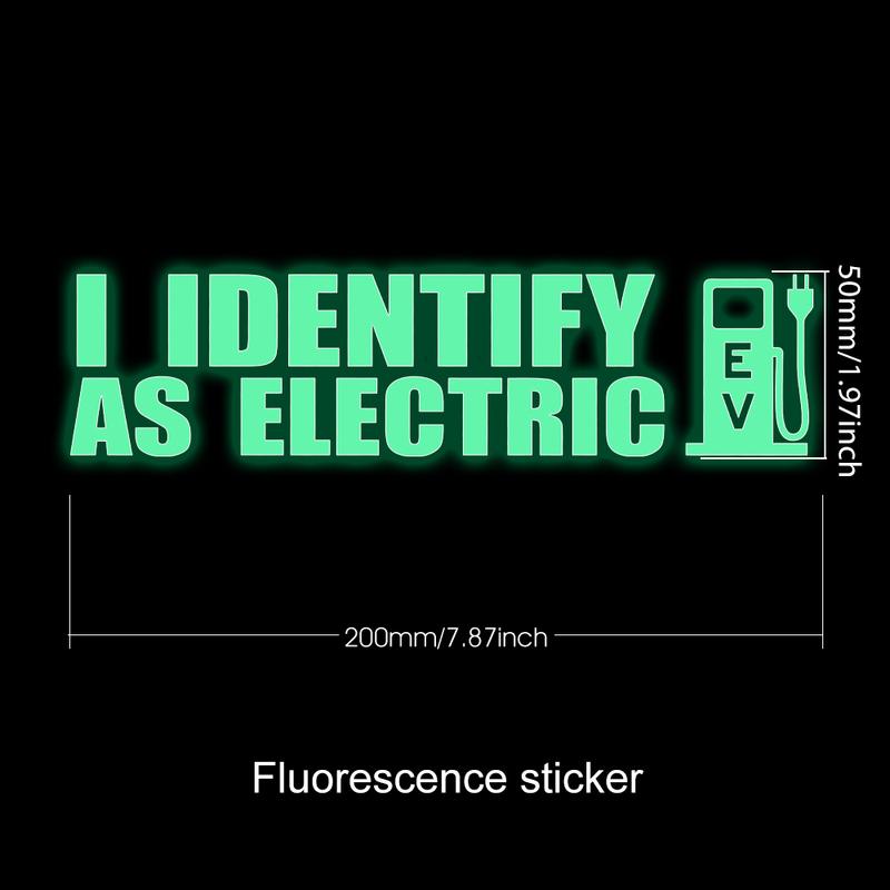 I Identify As A Electric Car Stickers Waterproof Reflective Decal Auto Door Window Rear Windshield Decoration for Tesla BYD