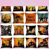 Cotton Linen Halloween Sofa Decor Cushion Cover With Stylish Pumpkin Design