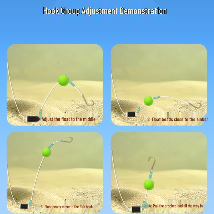 Gold Sleeve Hovering Fishing Line Set - Automatic Float, Anti-Bottom Design