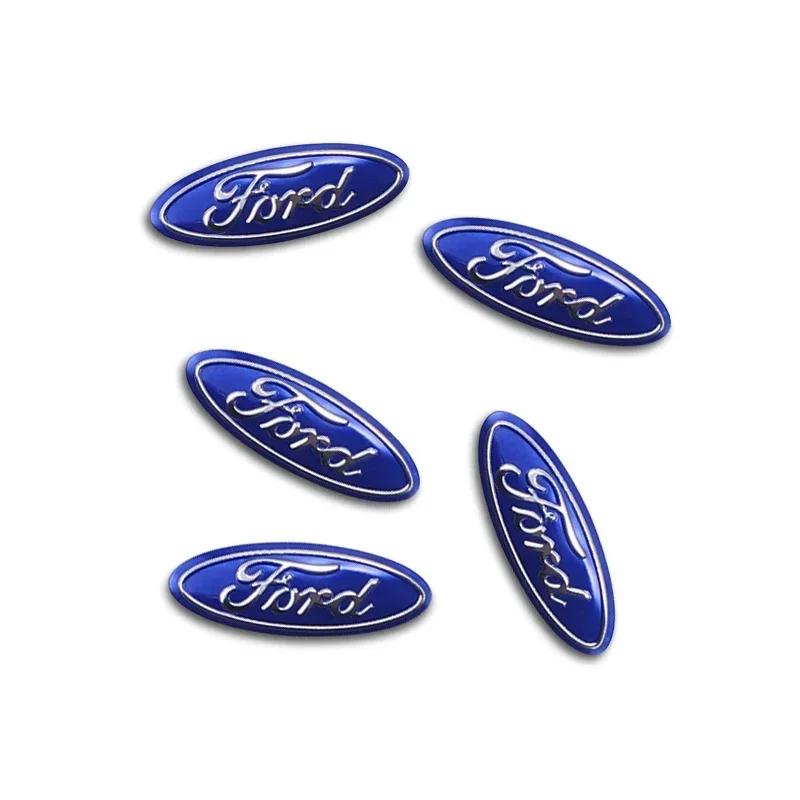 

New 2026 Car Sticker Hot For Ford New 5/10Pcs Aluminium Metal Car Key Emblem Stickers For Ford Ford ST Line Focus Mustang Fiesta