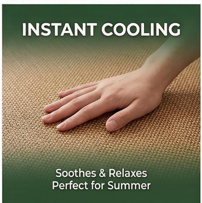 Wormwood Ice Silk Cooling Mat 3-Piece Set Washable Fitted Sheet for Home Dorm Summer