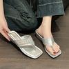 Retro simple and versatile slope heel flip-flops women's summer new casual skirt slippers summer sandals