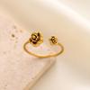 Vintage Elegant Rose Open Ring Stainless Steel Gold Color Women's Finger Ring Flower Jewerly Gift Wholesale