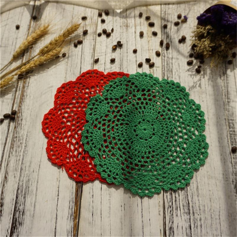 30cm Round Cotton Blend Hand Crochet Floral Lace Doily Placemat Vintage Style Table Mat For Dining Room Centerpiece Home Decor Elegant Premium