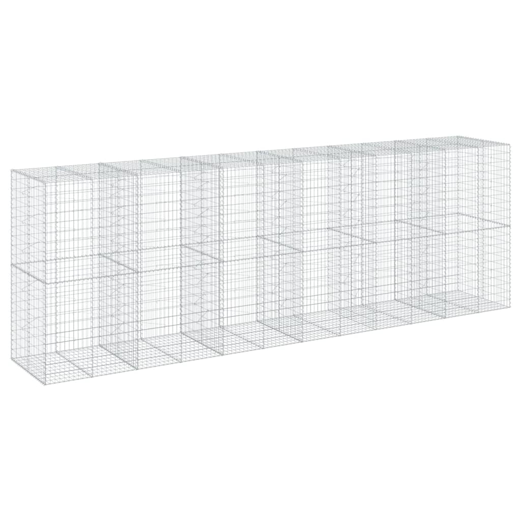 Gabion with Lid 600 X 100 X 200 Cm Galvanized Iron