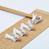 Home Decoration Cute Porcelain Rest Spoon Table Ware Rack 2Pcs Chopsticks Chopsticks Ceramic Rabbit