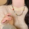 New Chinese Retro Beaded Necklace, Female Ethnicity Temperament, Collarbone Chain, Dopamine Wooden Neck Chain with Jewelry