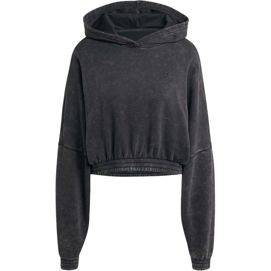 Adidas Originals CROP HOODIE Sweatshirt Women s Black JJ0333 L