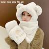 3-in-1 Hooded Scarf Windproof Winter Plush Scarf Cute Neck Warmer  Outdoor