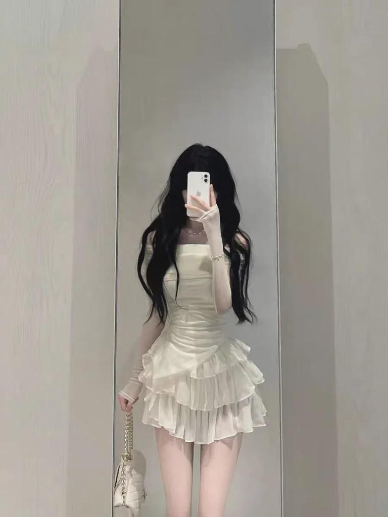 Goddess-Style One-Shoulder Slim Cake Skirt - Perfect for Spring and Summer!