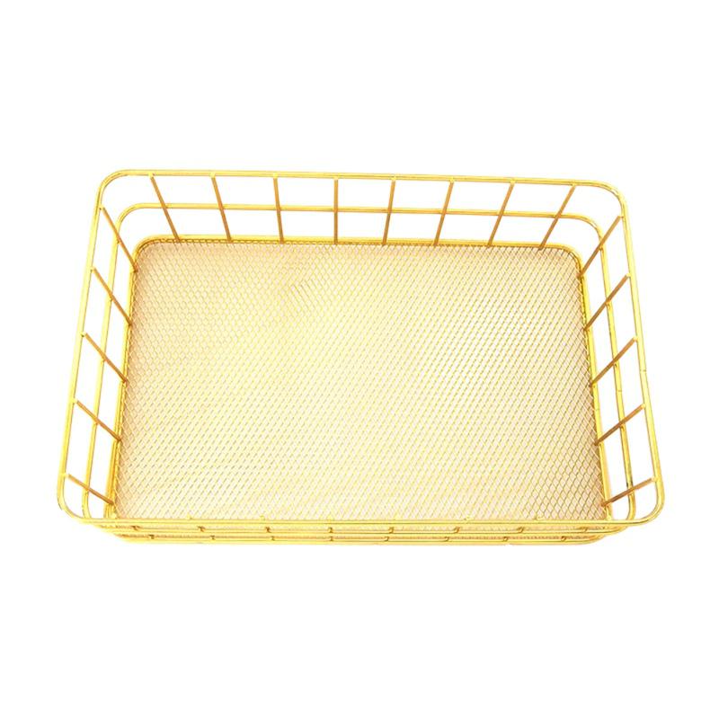 Golden Iron Art Stationery Storage Basket Storage Basket