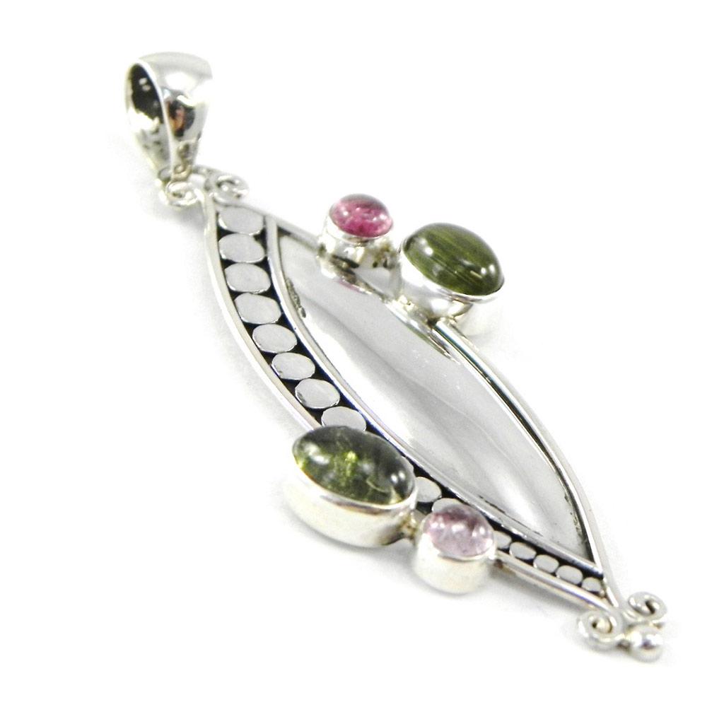 

Les Trésors De Lily [H8335] - Pendentif Argent Sapa rose vert