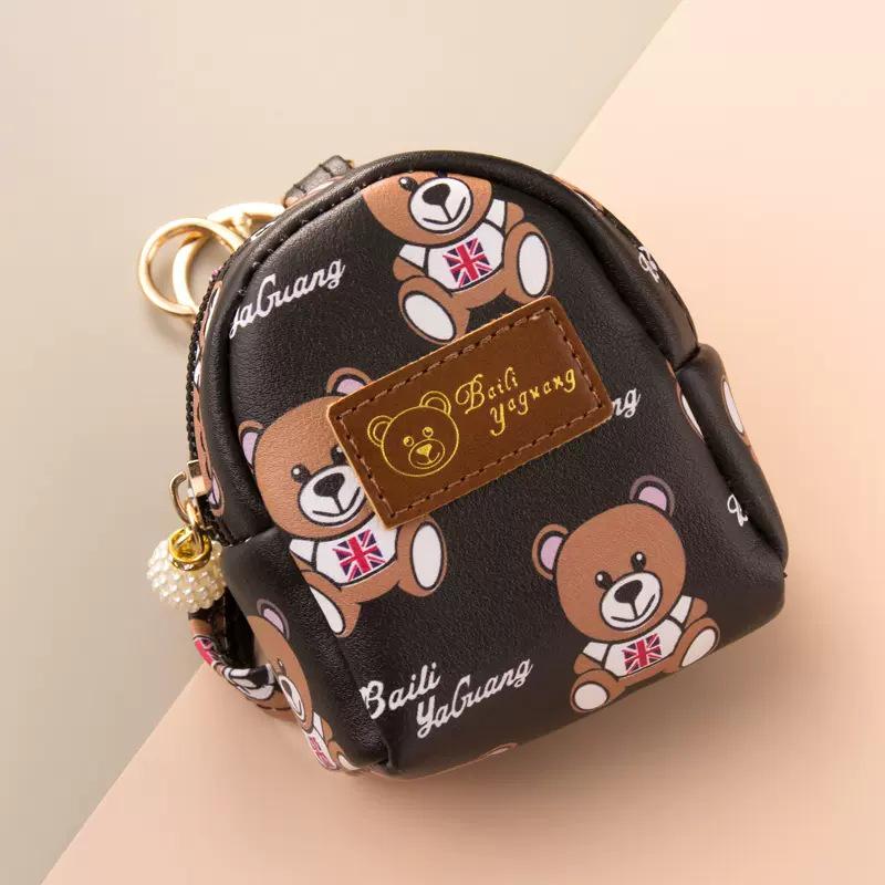 

Women s Korean-Style Cute Cartoon Bear Zipper Wallet Keychain