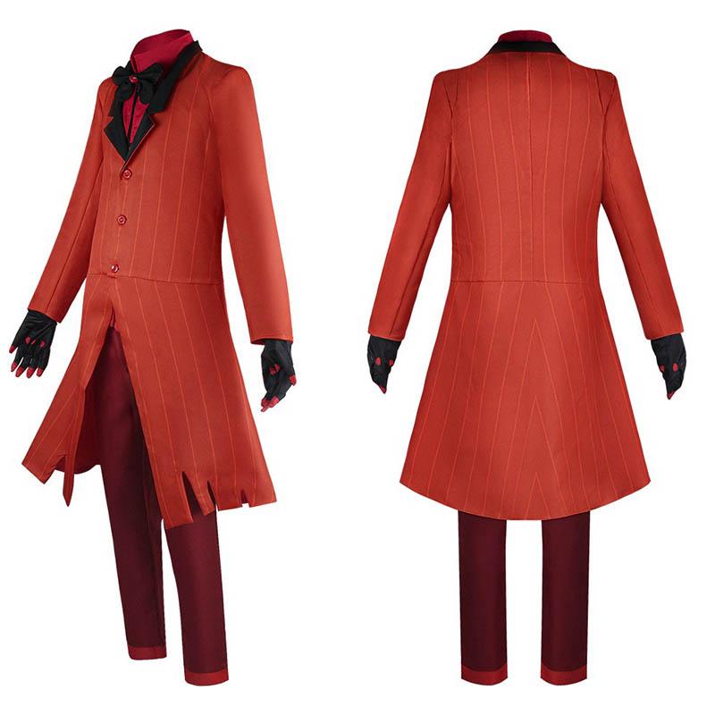 Alastor Cosplay Kostüm Hazbin Uniform mit Krawatte Handschuhe Radio Dämon Halloween Kostüm Anime Hazbin Alastor Outfits