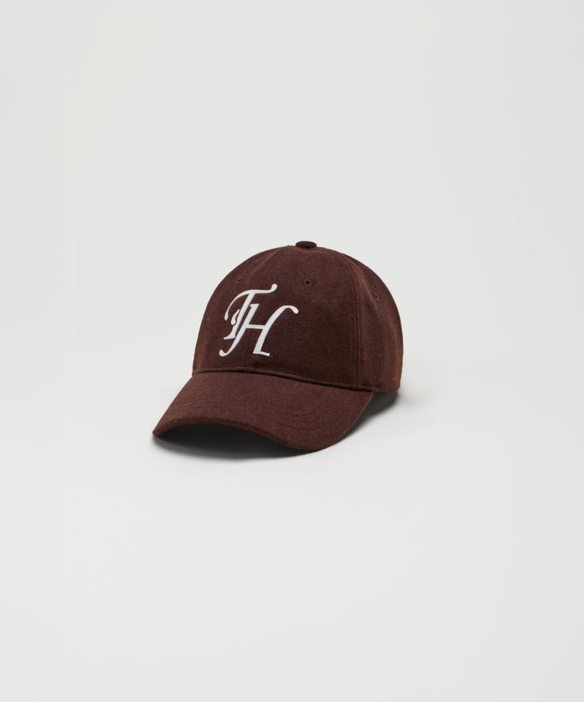 Teulaepighamoni Wool Blend Th Applique Logo Deep-Fit Ballcap_Brown