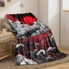 A Swirling Pattern of Clouds, Waves, a Mountain, and a Bold Red Sun. for All Seasons Blanket Lunch Break Throw Gift