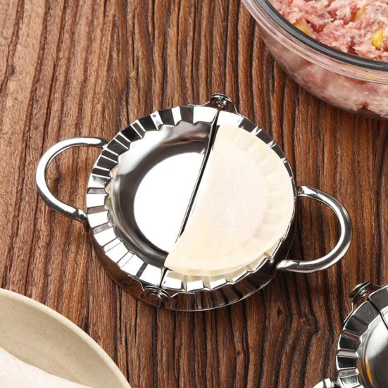 Nerezový knedlíkářský stroj na ravioli, lis na koláče, nerezový kuchyňský gadget pro rychlé skládání wontonového těsta