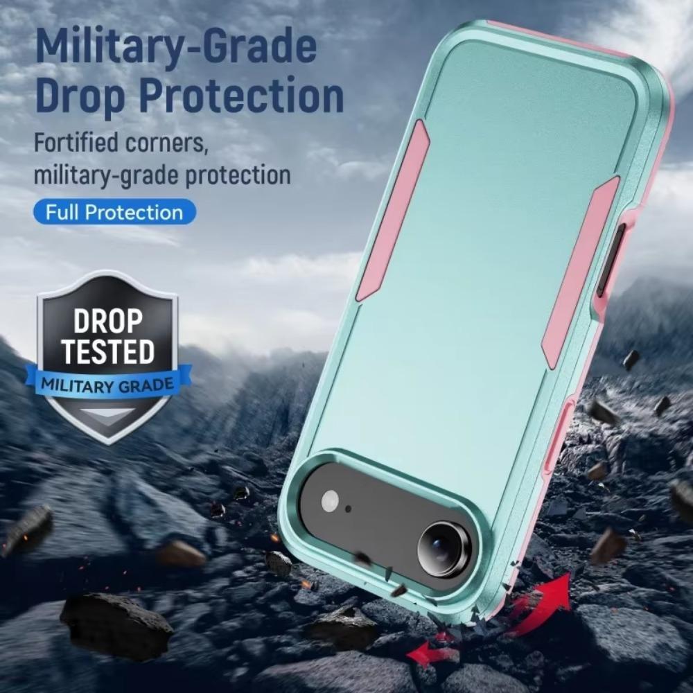 Heavy Duty Military Hybrid Dual Splicing Color Layer Case for IPhone 17 Air 16E 15 14 13 12 11 Pro Max Plus Rugged Armor Shockproof Hard Protect Cover