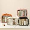 Women's Cosmetic Bag Transparent PVC Waterproof Portable Makeup Organizing Bags Travel Swim Outdoor Toiletry Wash Case