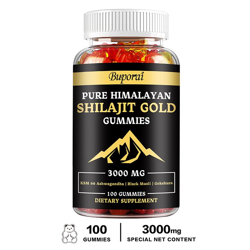 Pure Himalayan Shiraji Gummies, Rich In Fulvic Acid and Other Trace Elements, 3000 Mg Per Serving, Organic, Suitable for Both Men and Women.