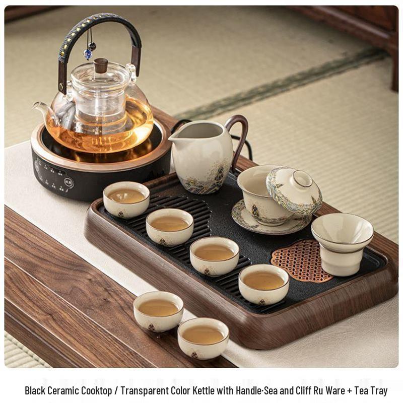 Cha Xun Minimalist Ceramic Tea Set with Electric Stove
