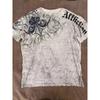 T-shirt d'été pour homme, mode européenne et américaine, respirant et confortable, col rond, imprimé aile et croix, haut d'extérieur