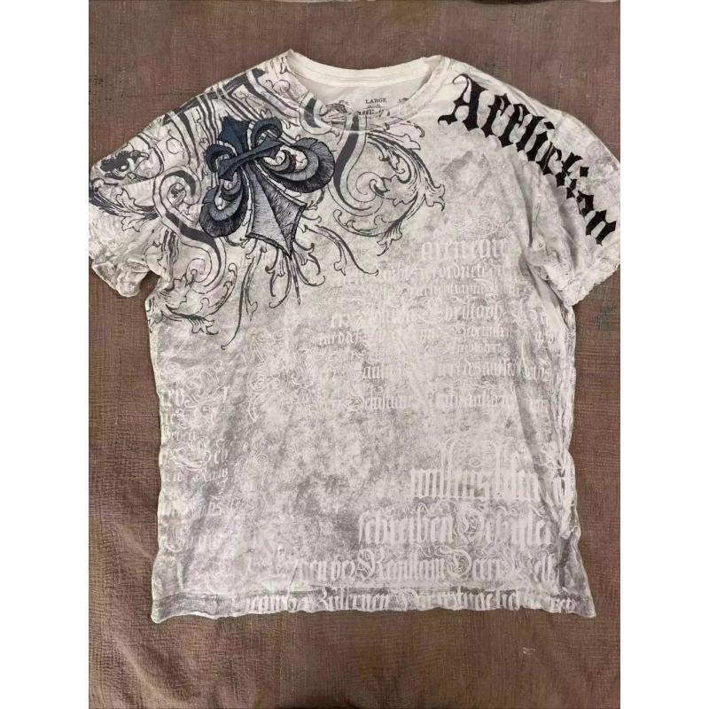 T-shirt d'été pour homme, mode européenne et américaine, respirant et confortable, col rond, imprimé aile et croix, haut d'extérieur