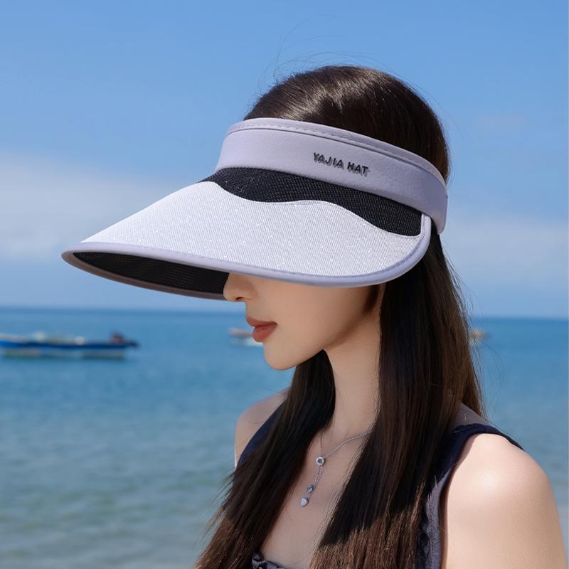 Summer outdoor sun hat children's fashion versatile big eaves empty top hat beach seaside cycling face small sun protection hat