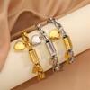 Elegantní Titanová Ocelová Pár Bracelet Srdce - Unisex, Luxusní Design, Univerzální a Stylový