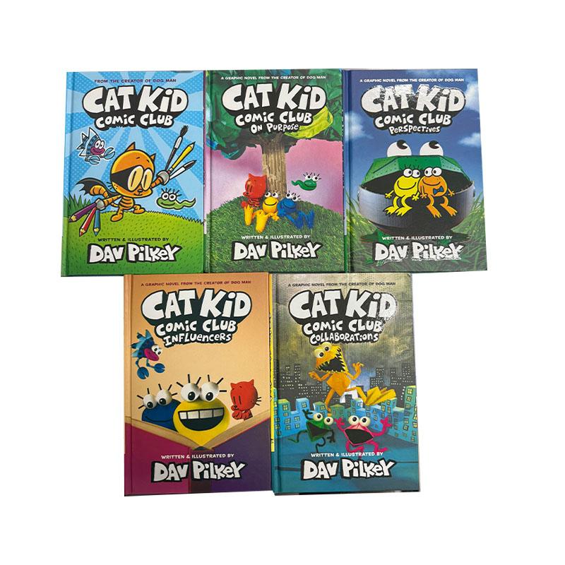 5 книг/набор Оригинальные Популярные Книги Cat Kid Comic Club Приключения Дэйва Пилки Cat Kid Comic Club Английские Художественные Книги 5 Books