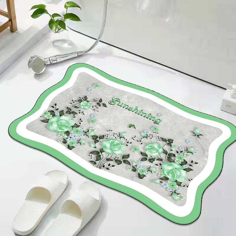 Diatom mud household non-slip bathroom kitchen door mat new bathroom absorbent floor mat