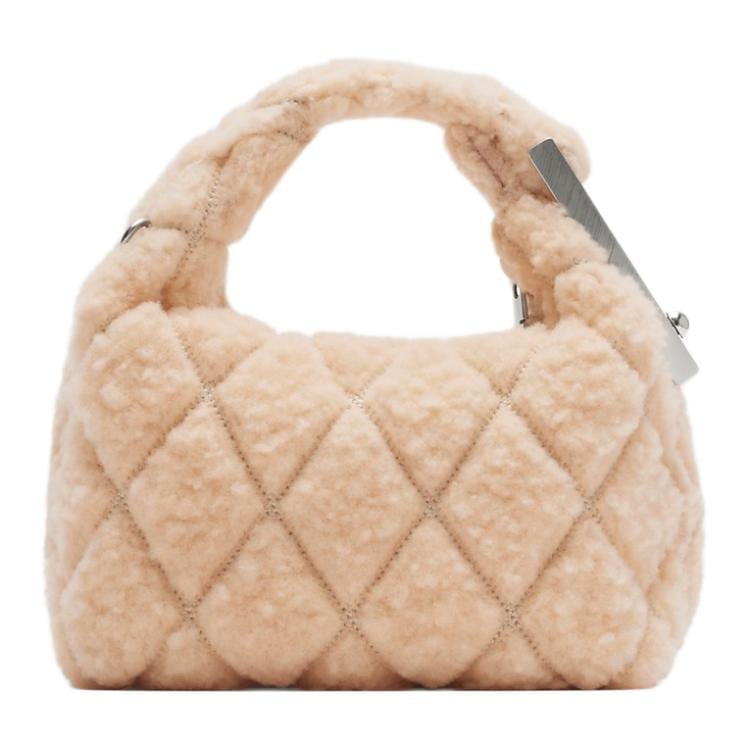 Burberry Shearling Shoulder Bag, Crossbody Bag, Handbag Mini Women's Peach Pink 80995641