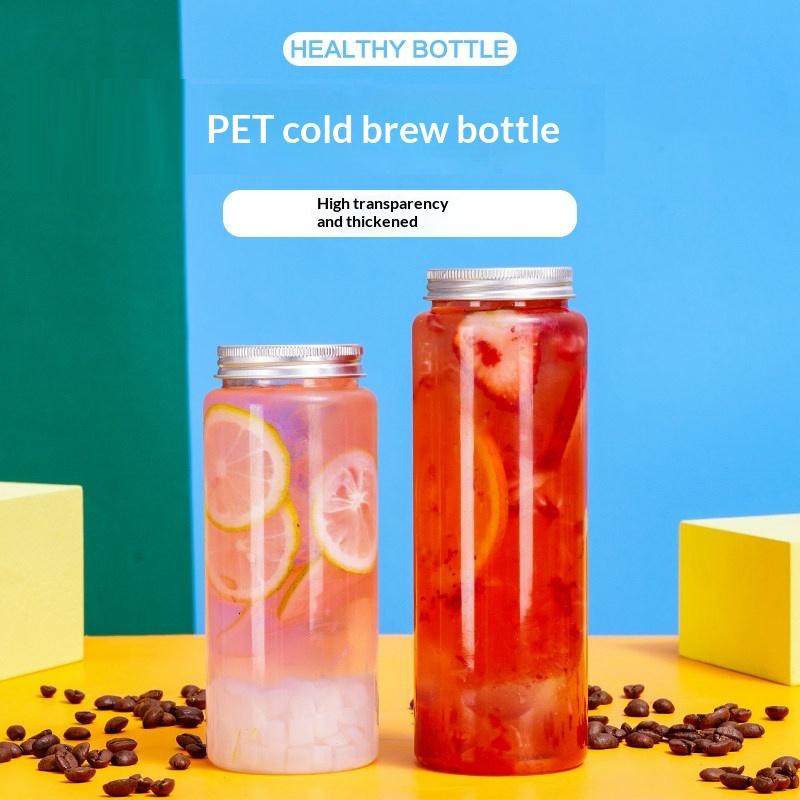 400/500/650Ml Round Disposable Juice Beverage Bottle Milk Tea Yogurt Transparent Plastic Bottles