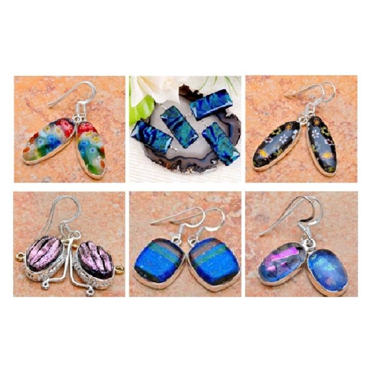 7pcs Elegant Jewelry Art Glass Squares Charm Easy to Use Fused Glass for Handmade Jewelry Art Enthusiasts
