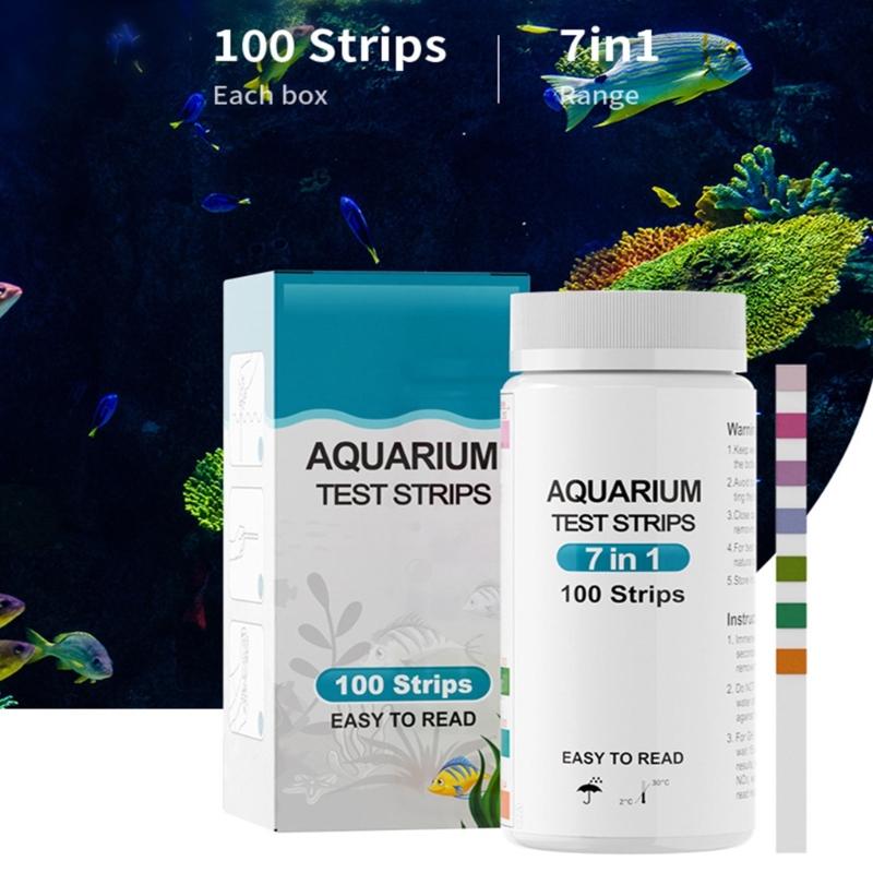 100Pcs Aquarium Test Strips Freshwater Saltwater Aquarium Water Test Strips Water Tester Paper Easy To Use