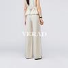 Narrow linen wide leg pants for women, loose and slimming, casual floor length pants for women, straight leg pants
