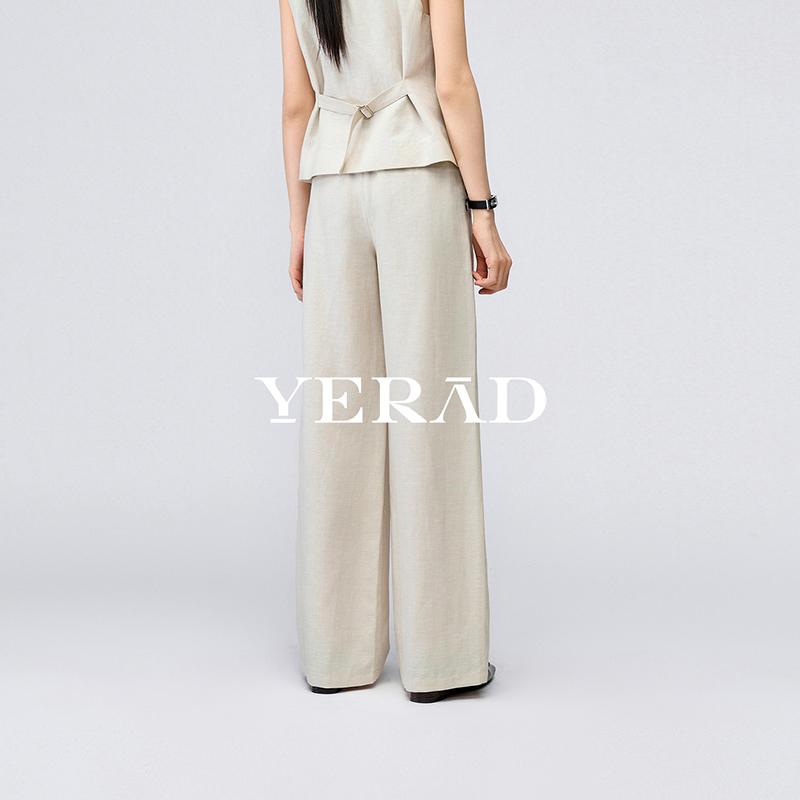 Narrow linen wide leg pants for women, loose and slimming, casual floor length pants for women, straight leg pants